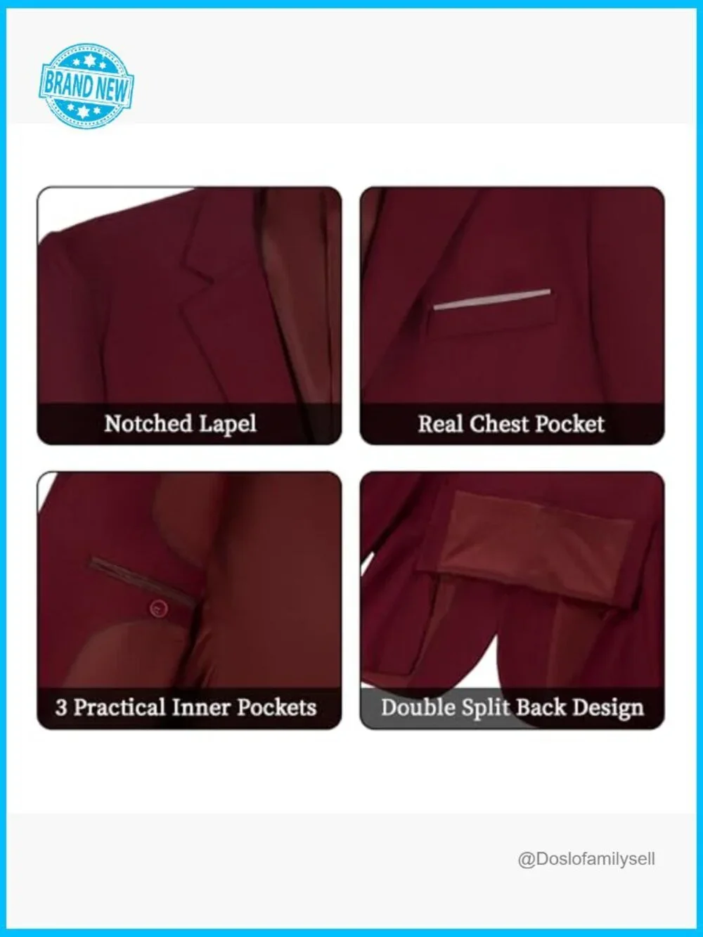 Slim Fit Blazer Sport Coat Formal Suit Jacket Business Wedding Prom Party